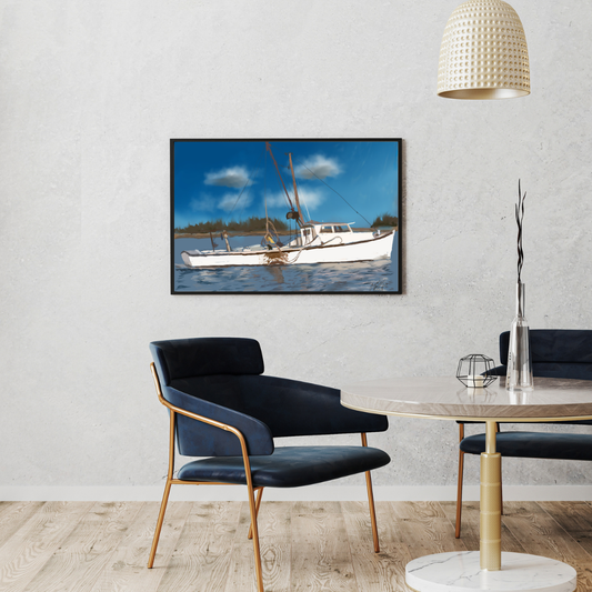 Deadrise At Work - 16 x 20 Framed Print