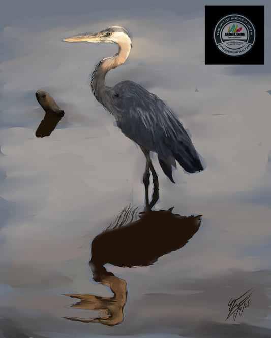 Peaceful Heron - 16 x 20 Framed Print