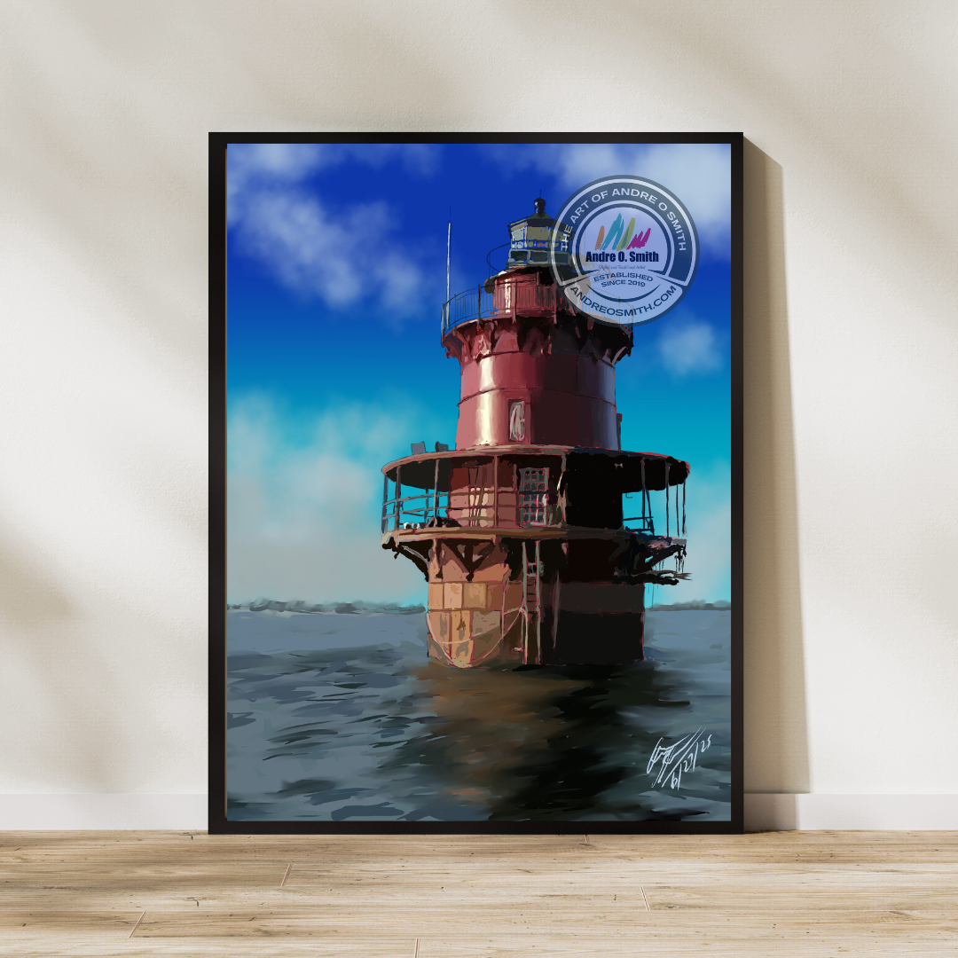 Newport News Lighthouse - 16 x 20 Framed Print