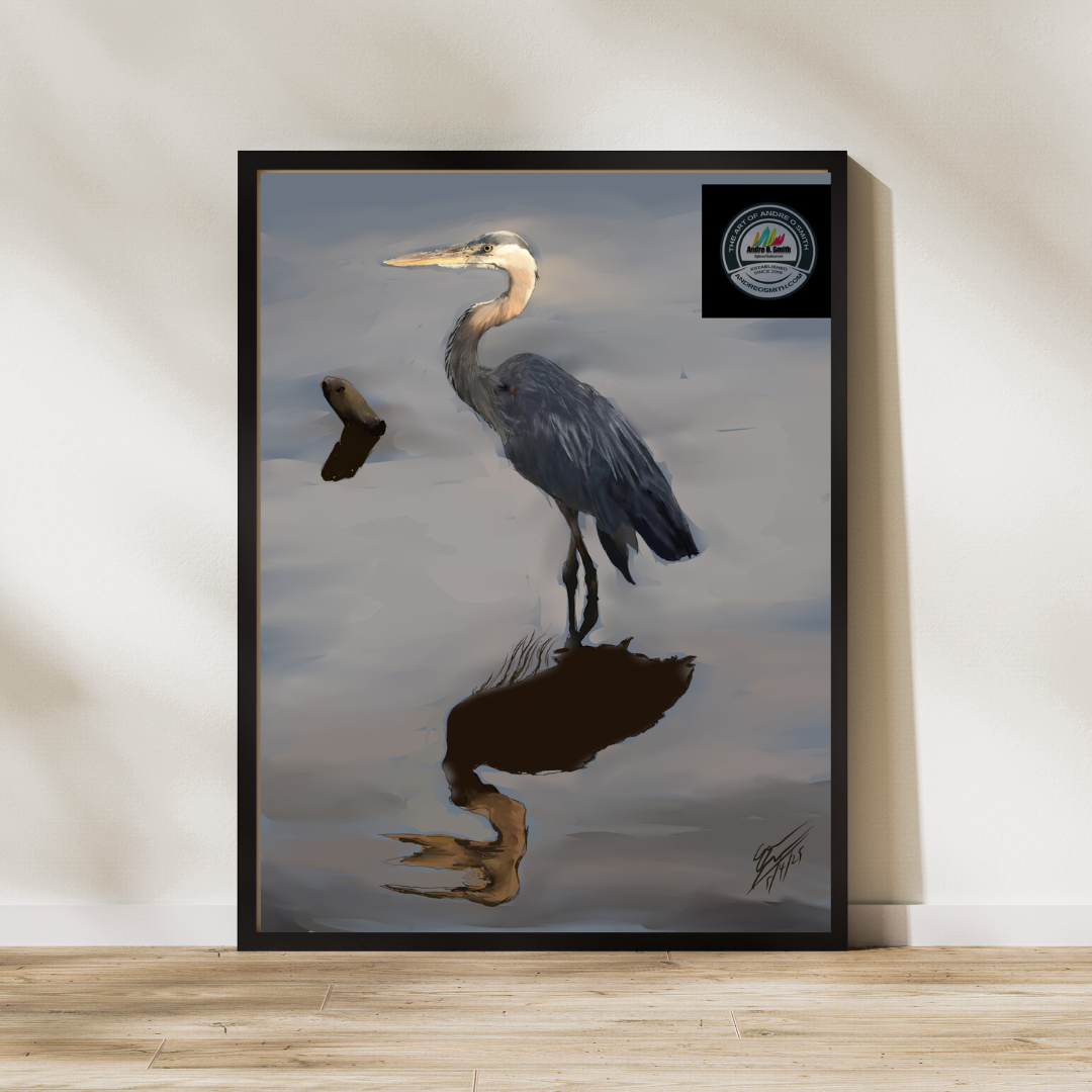 Peaceful Heron - 16 x 20 Framed Print