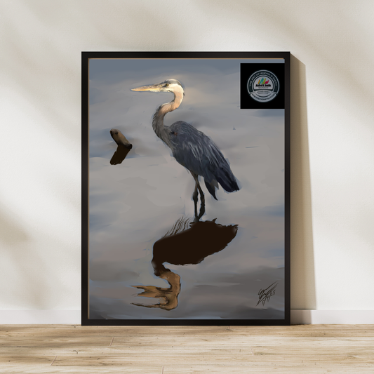 Peaceful Heron - 16 x 20 Framed Print