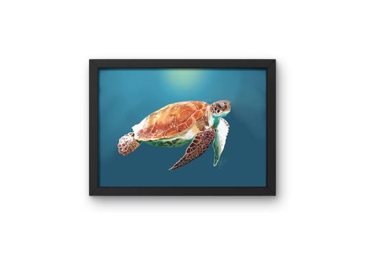 Sea Turtle In Peace - Digital Art Print