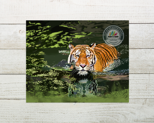 Tiger In Water - 8 x 10 Open Edition Print