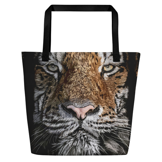 Tiger No. 2 - All-Over Print Large Tote Bag