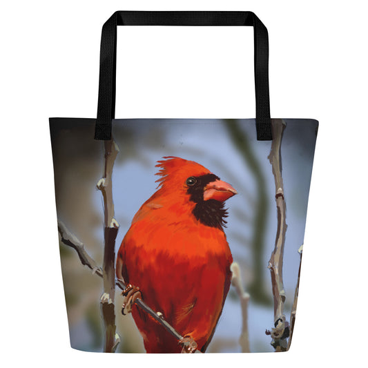 Proud Cardinal - All-Over Print Large Tote Bag